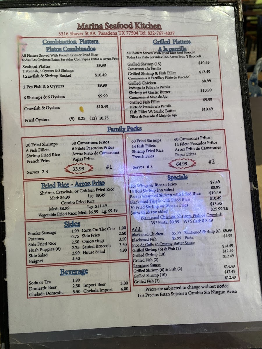 Marina Seafood Kitchen Menu - Image 4